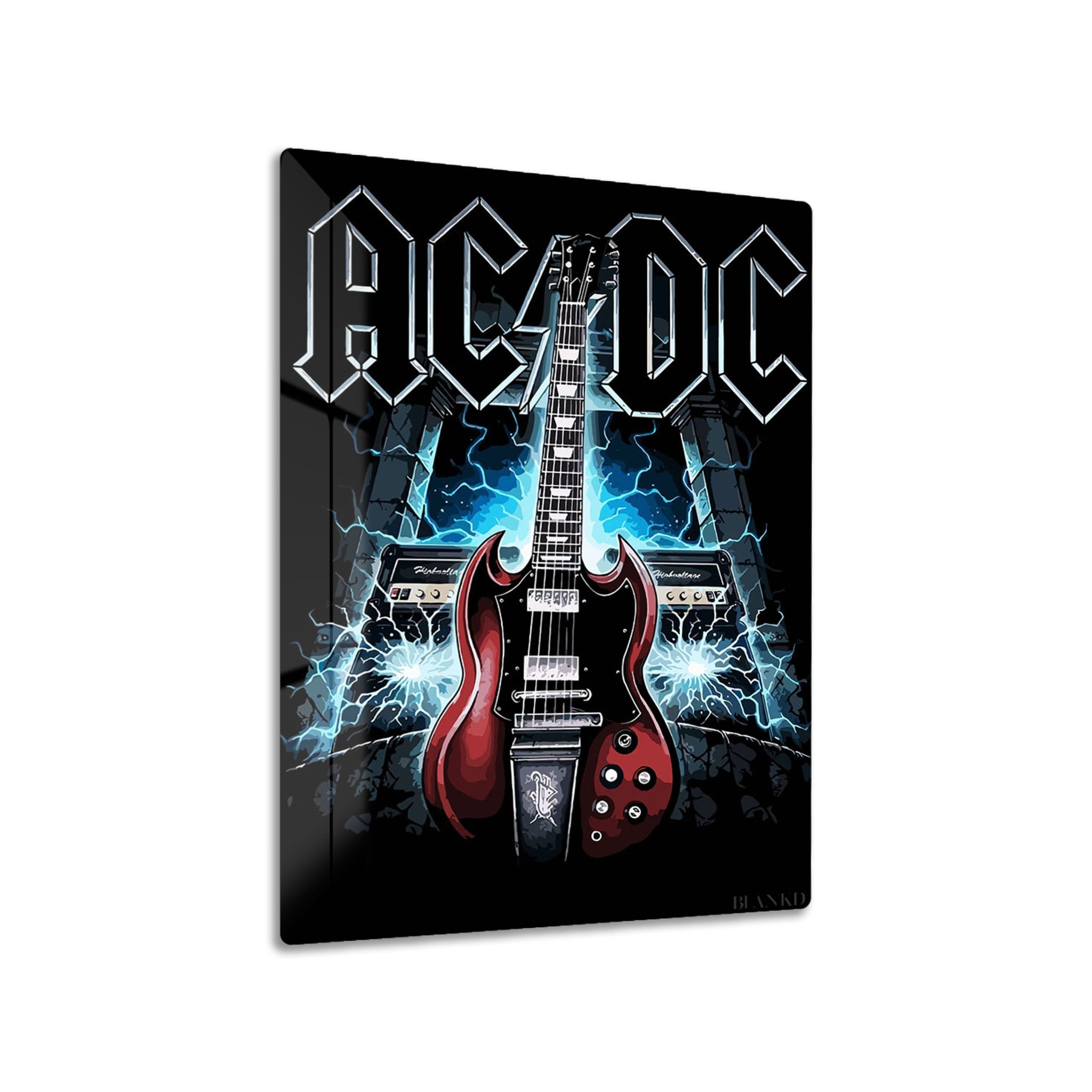 AC DC Guitar and Lightning Art